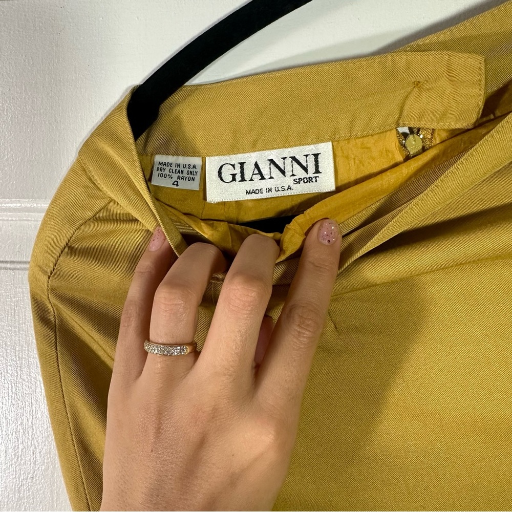 Mustard knee length skirt